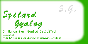 szilard gyalog business card